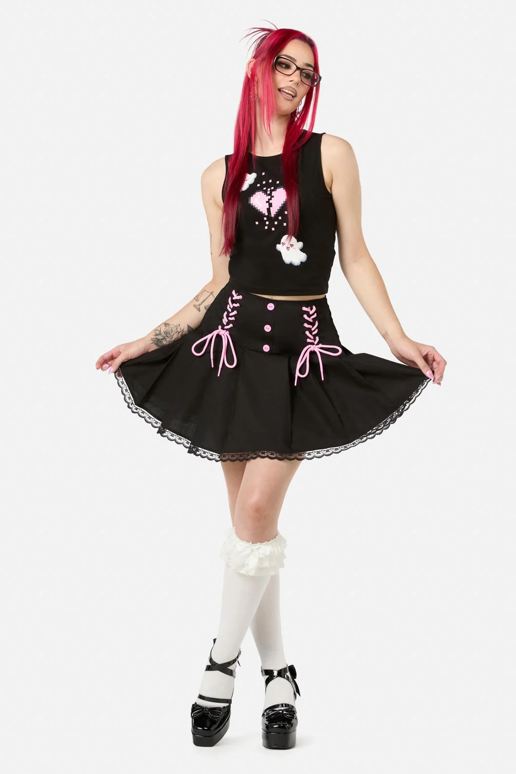 Two Of Hearts Lace Up Skirt