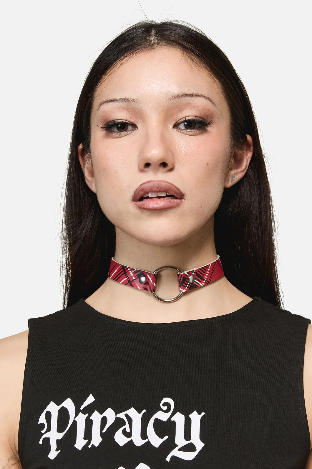 Piracy Tartan PU Choker