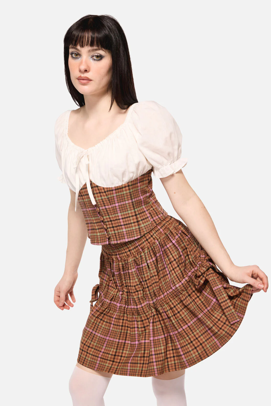 Rustic Check Corset Top