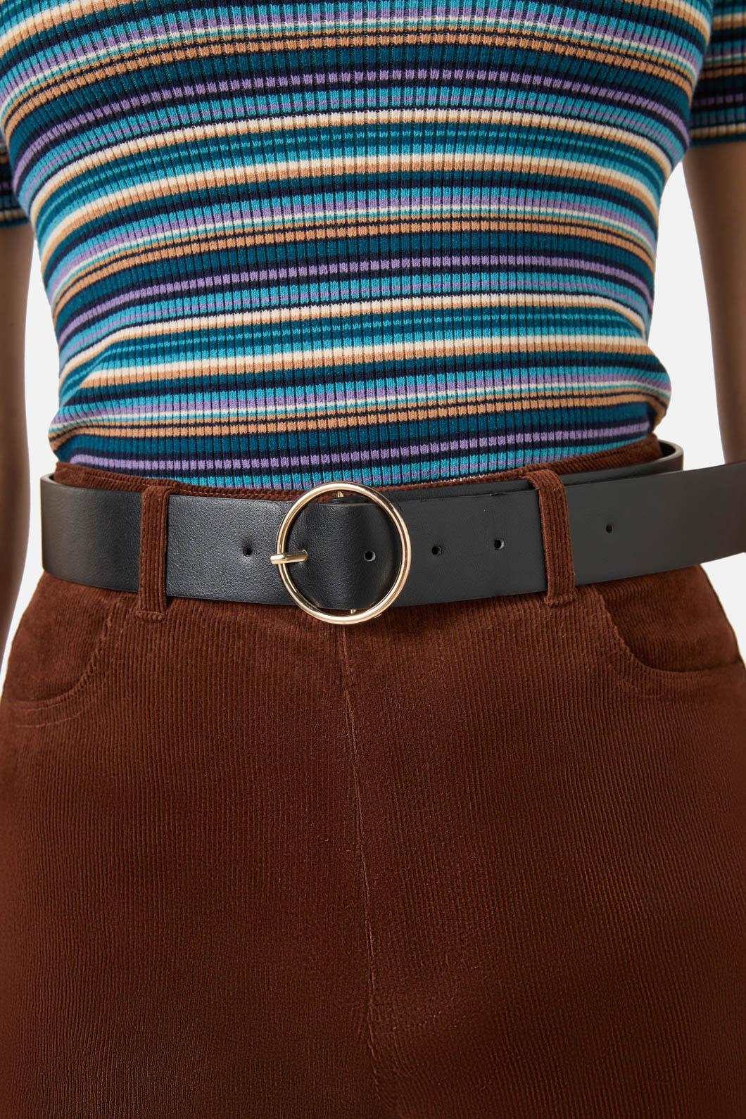 Black Circle Buckle Belt