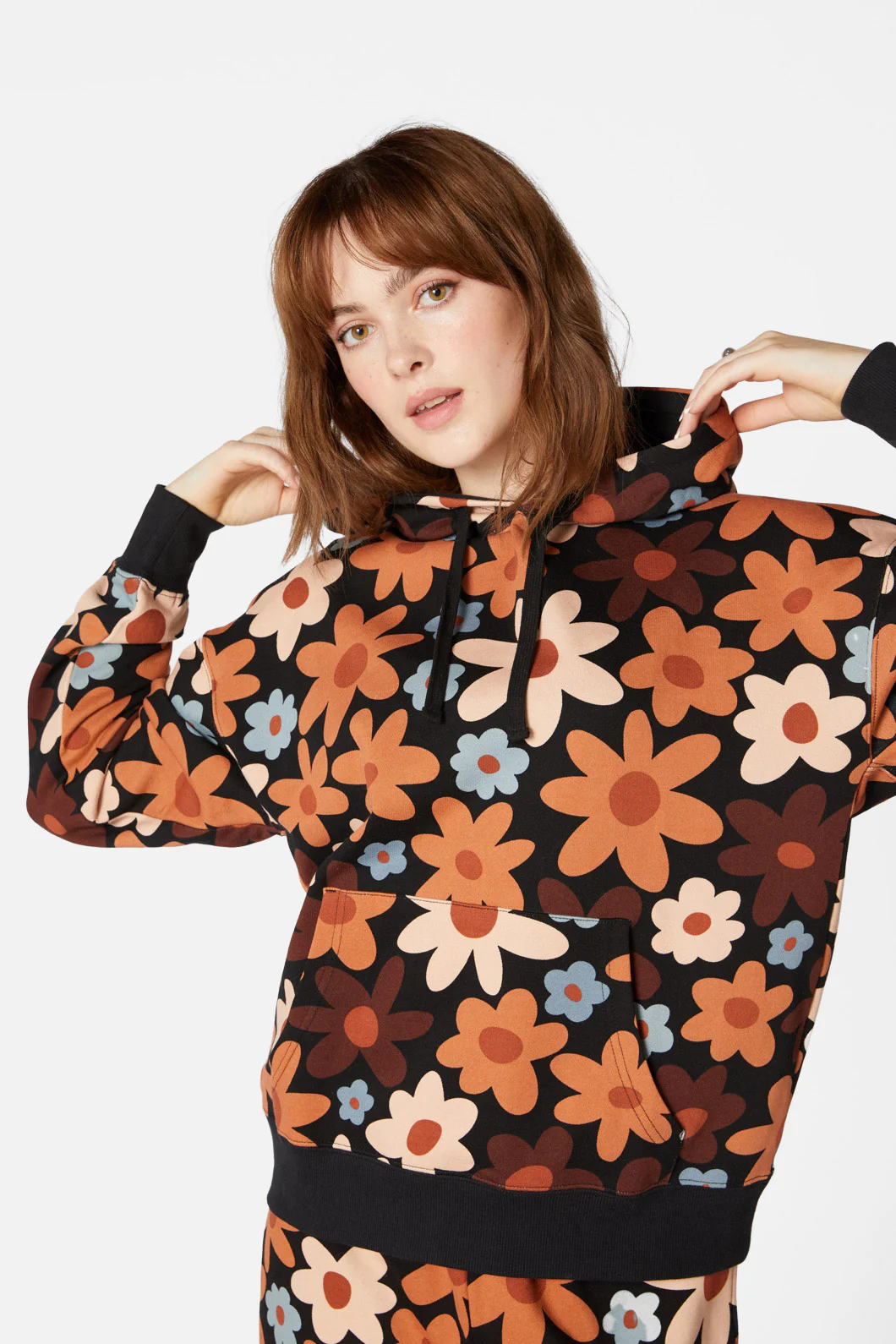 60S Daisy Floral Track Hoodie