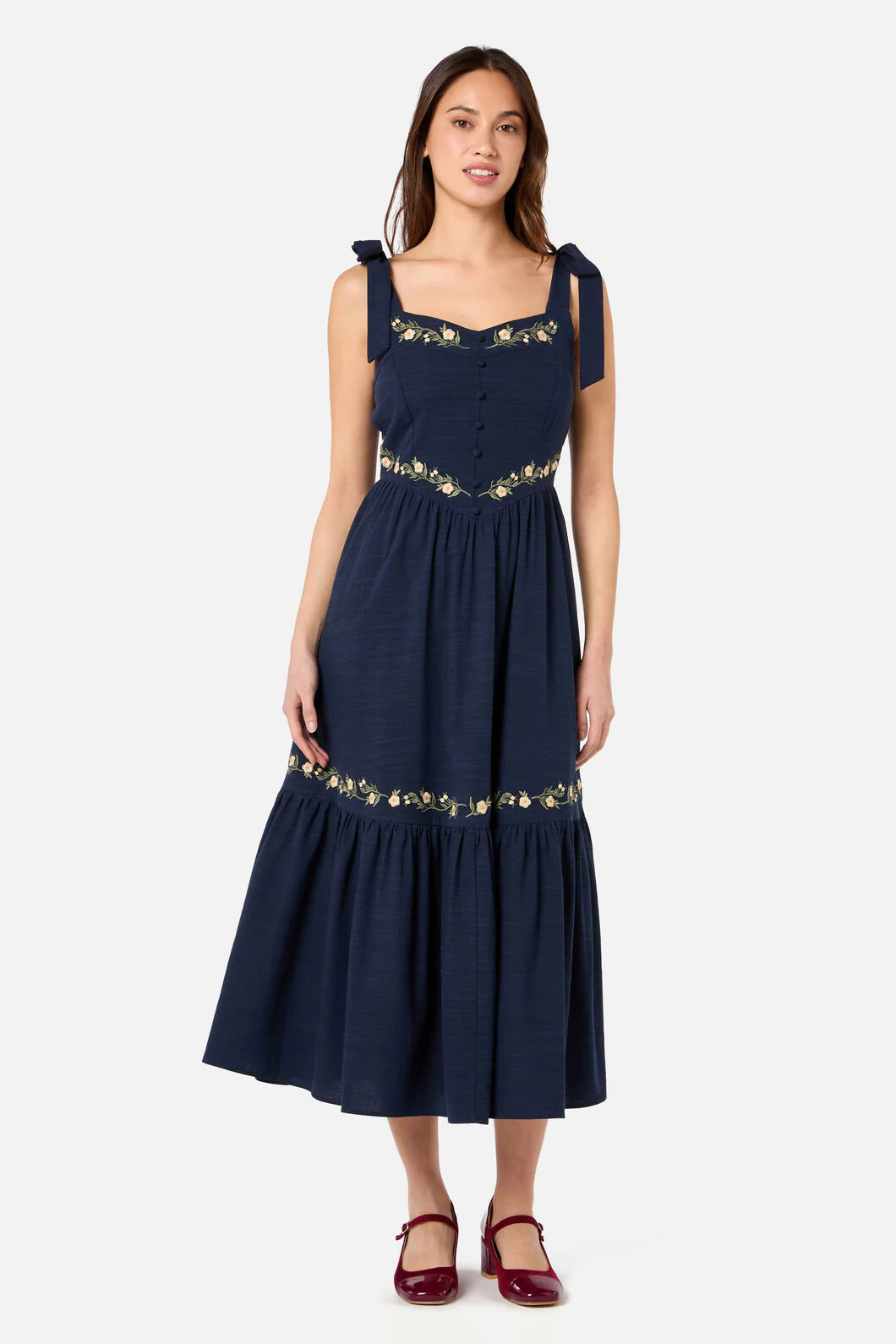 Esme Embroidered Midi Dress