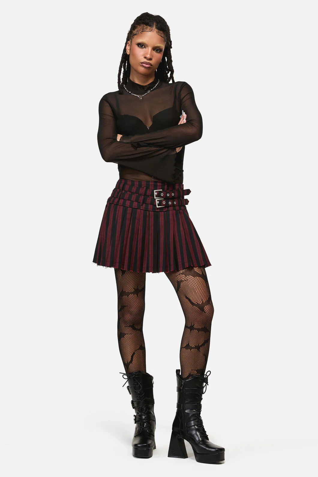 Sucker Pinstripe Goth Skort
