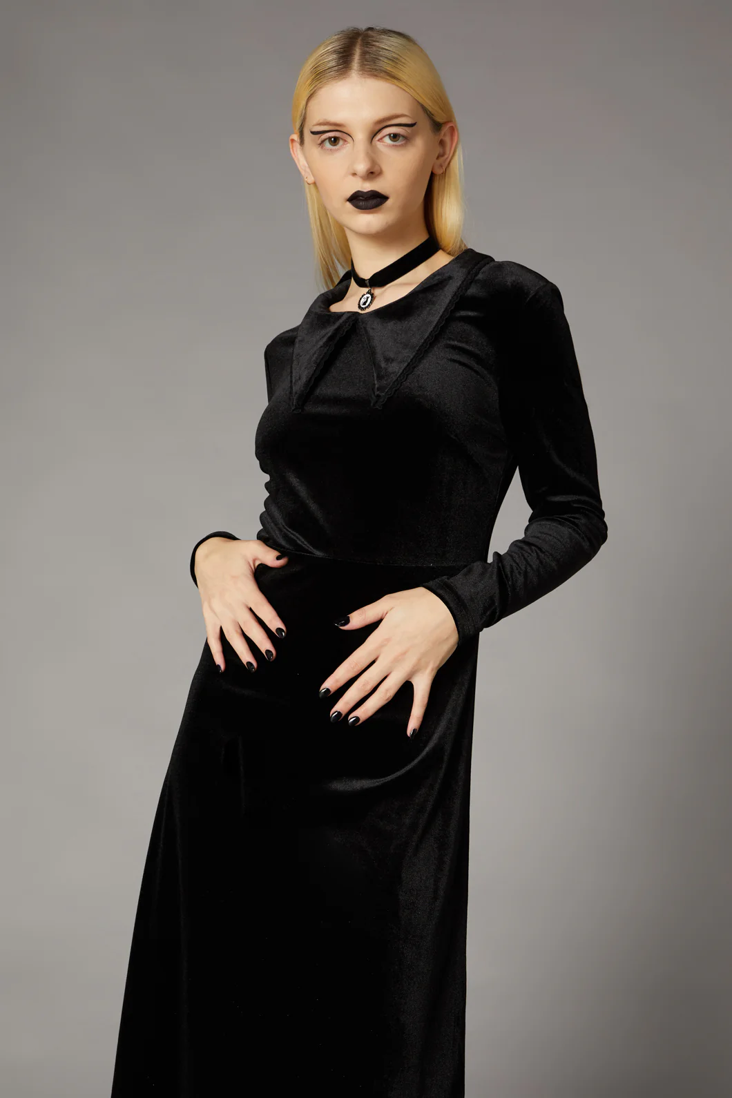 Velour Goth Maxi Dress