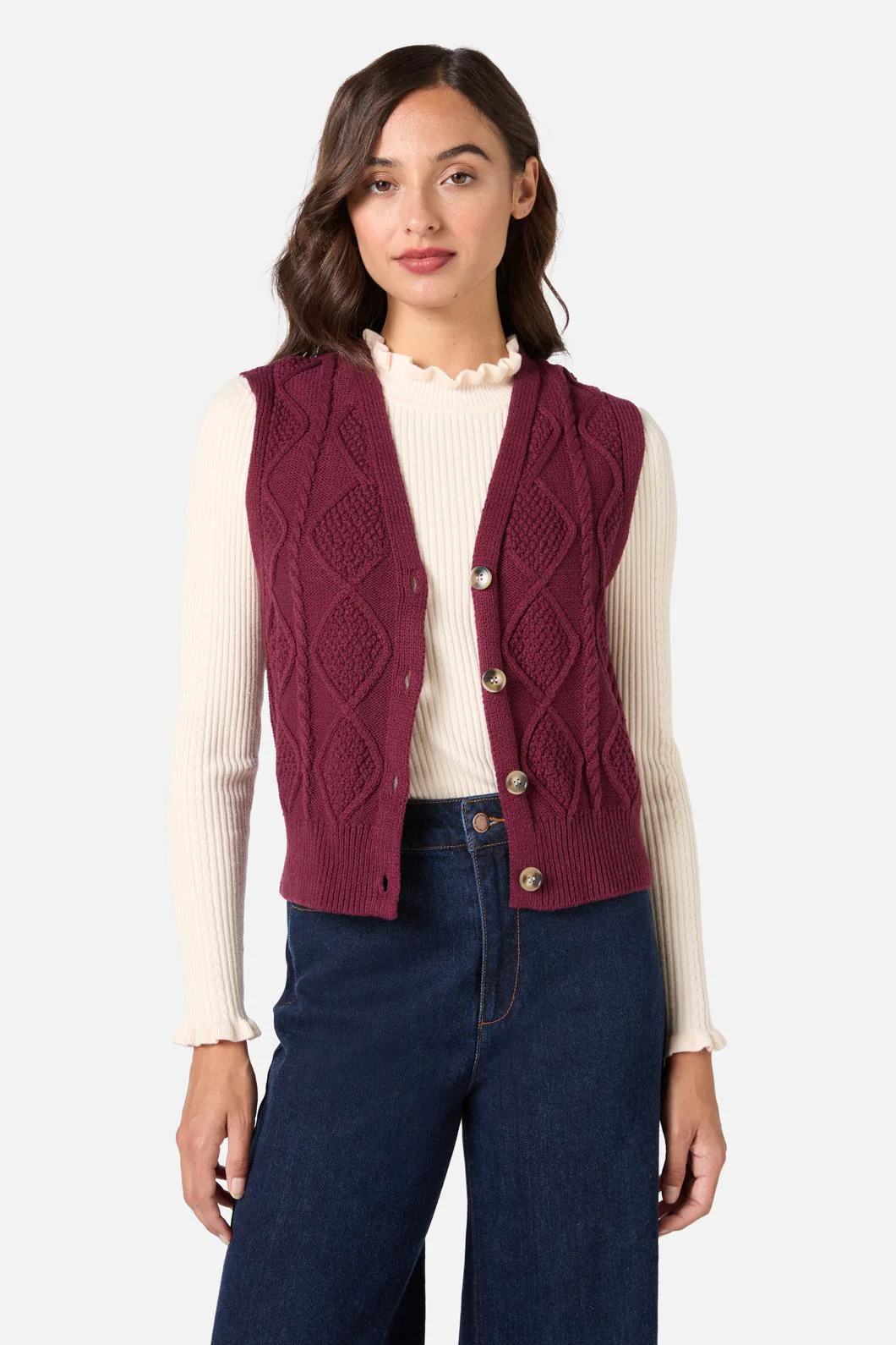 Milena Cable Knit Vest