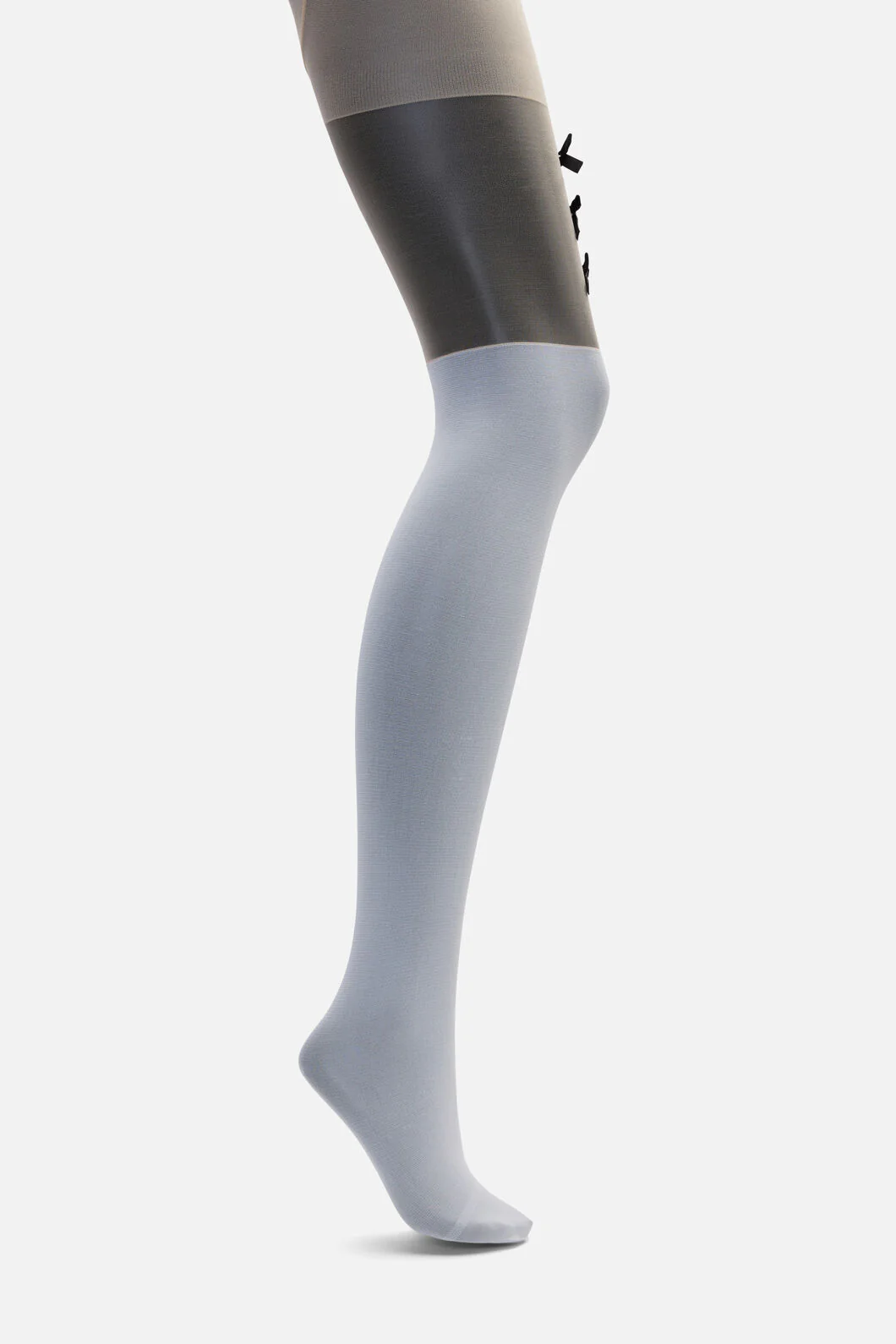 White Suspender Bow Tights