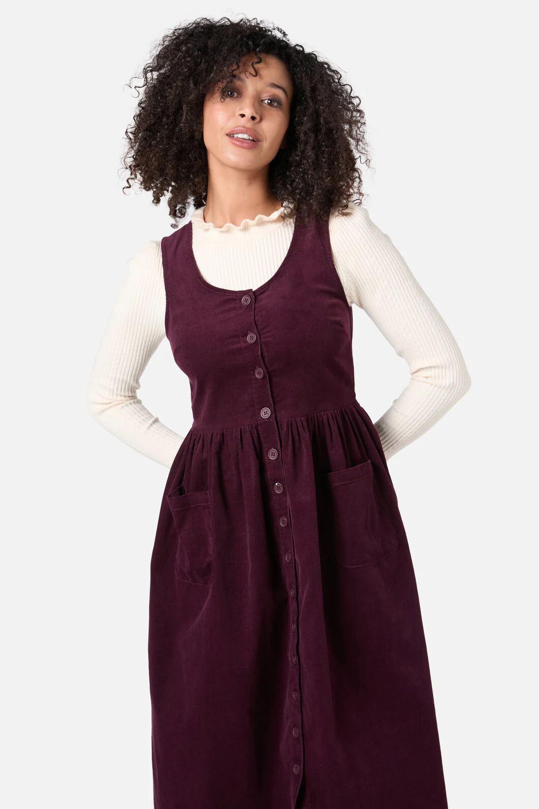 Demi Cord Pinafore Dress