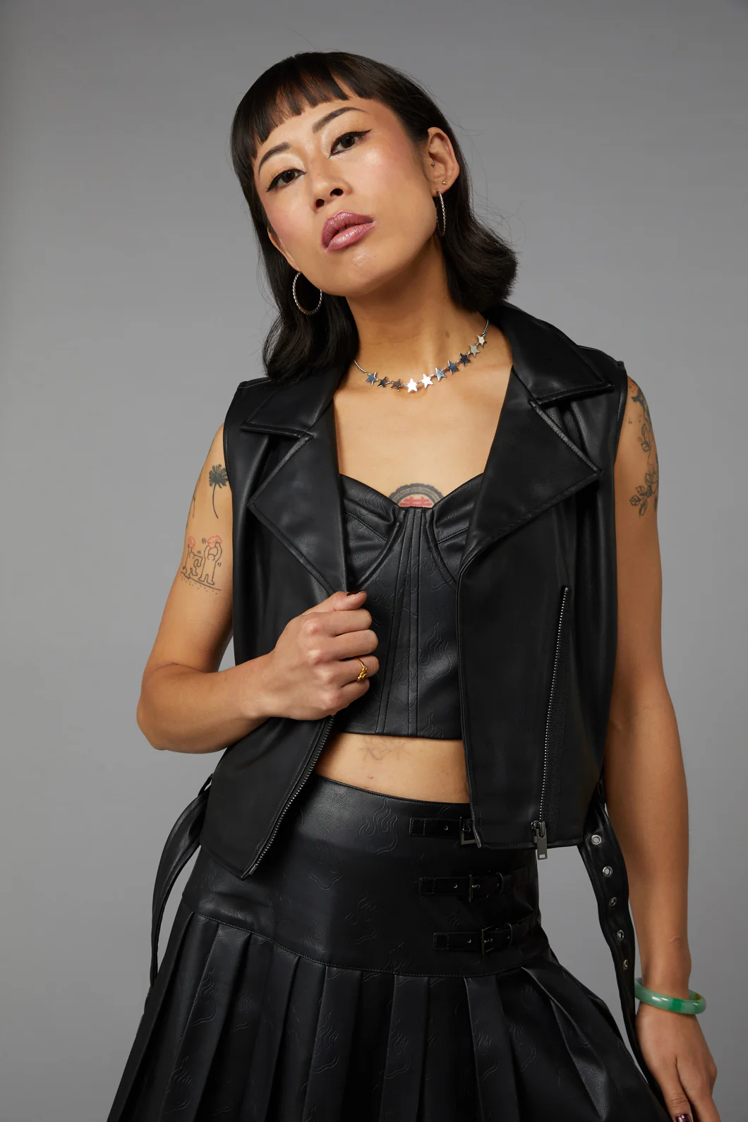 Back At It PU Biker Vest