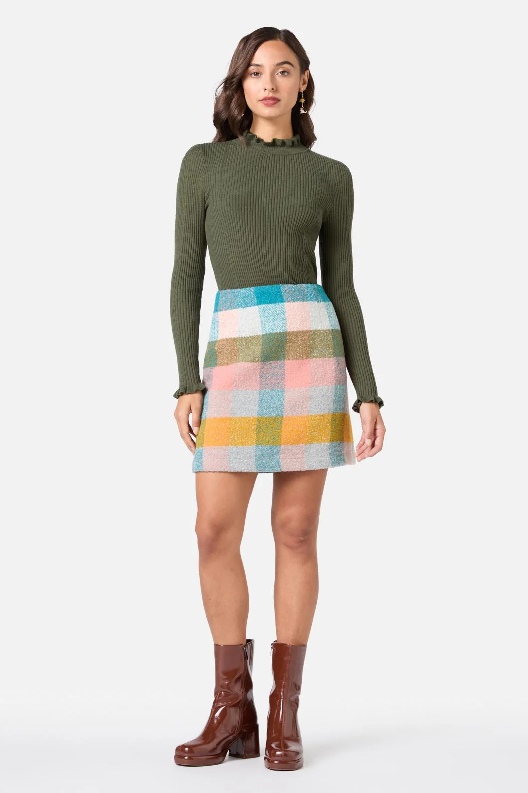 Mandy Pastel Check Skirt