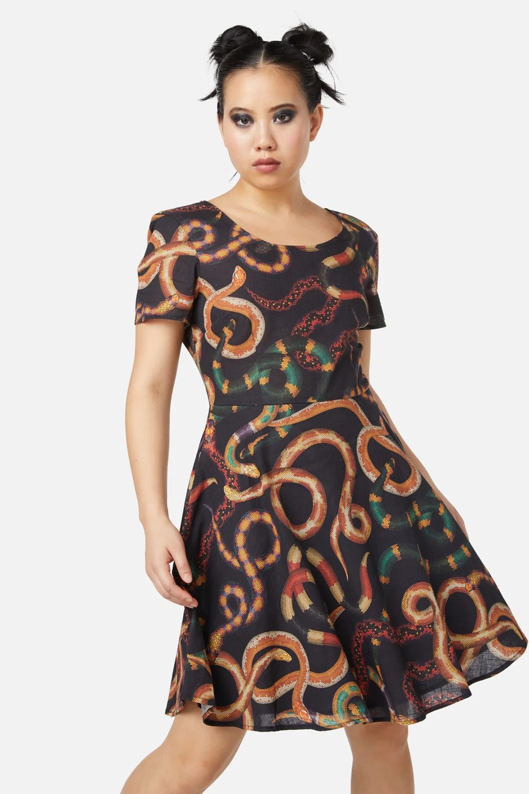 Serpent Print Cotton Dress