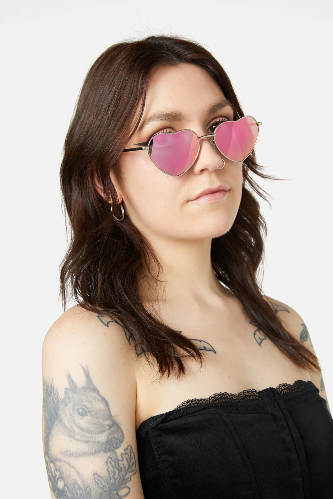 Pink Heart Frame Sunglasses