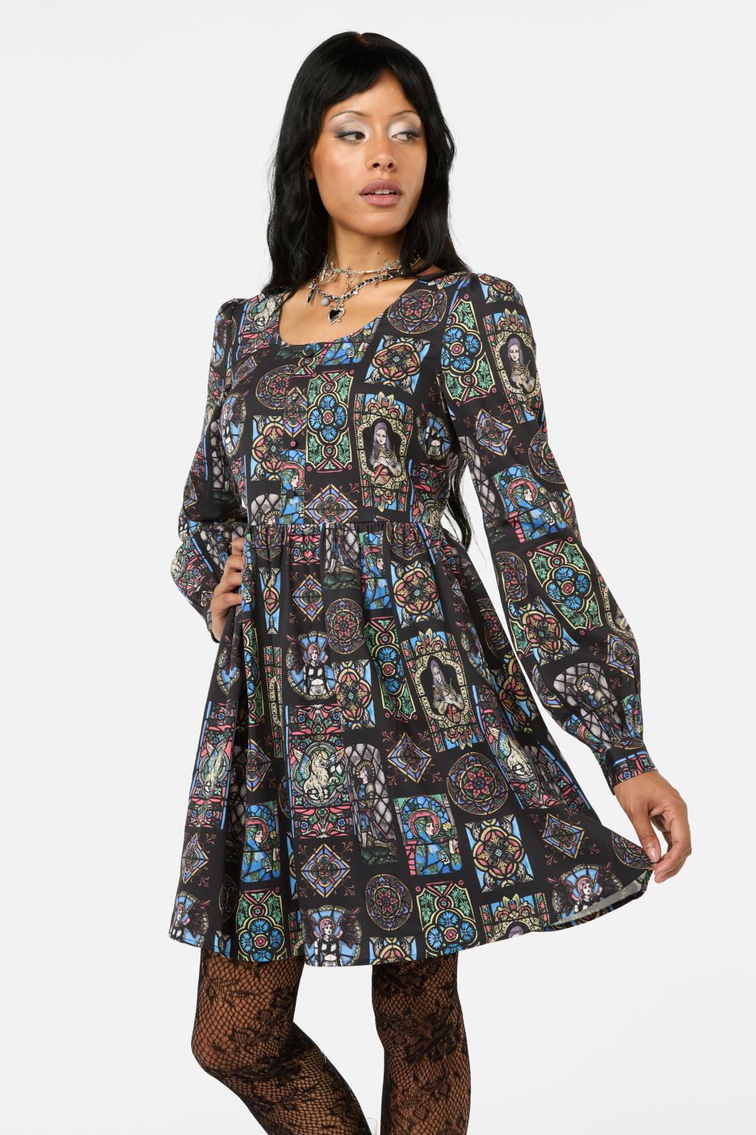 Vitrail Printed LS Dress