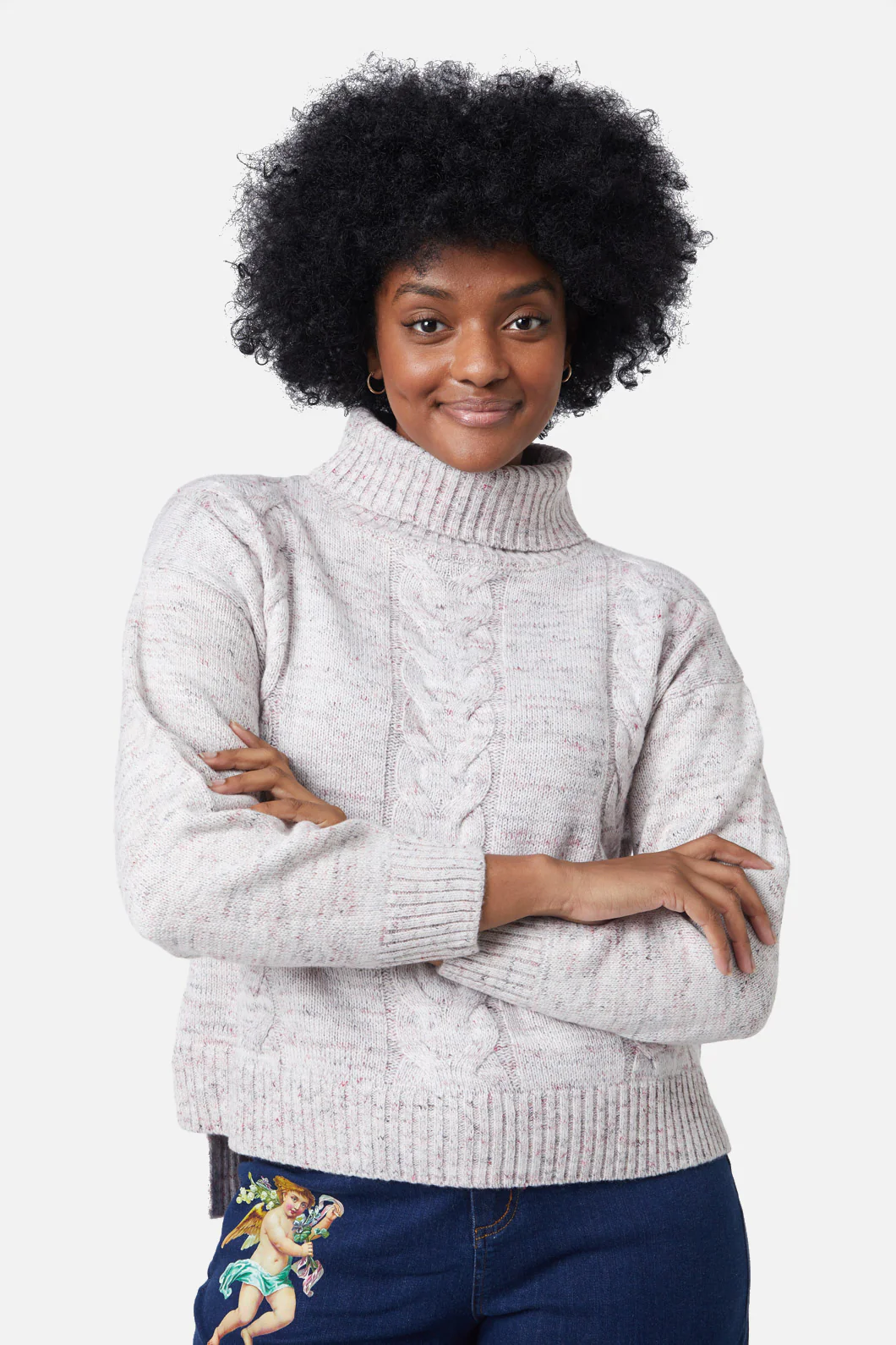 Space Dye Cable Boxy Knit