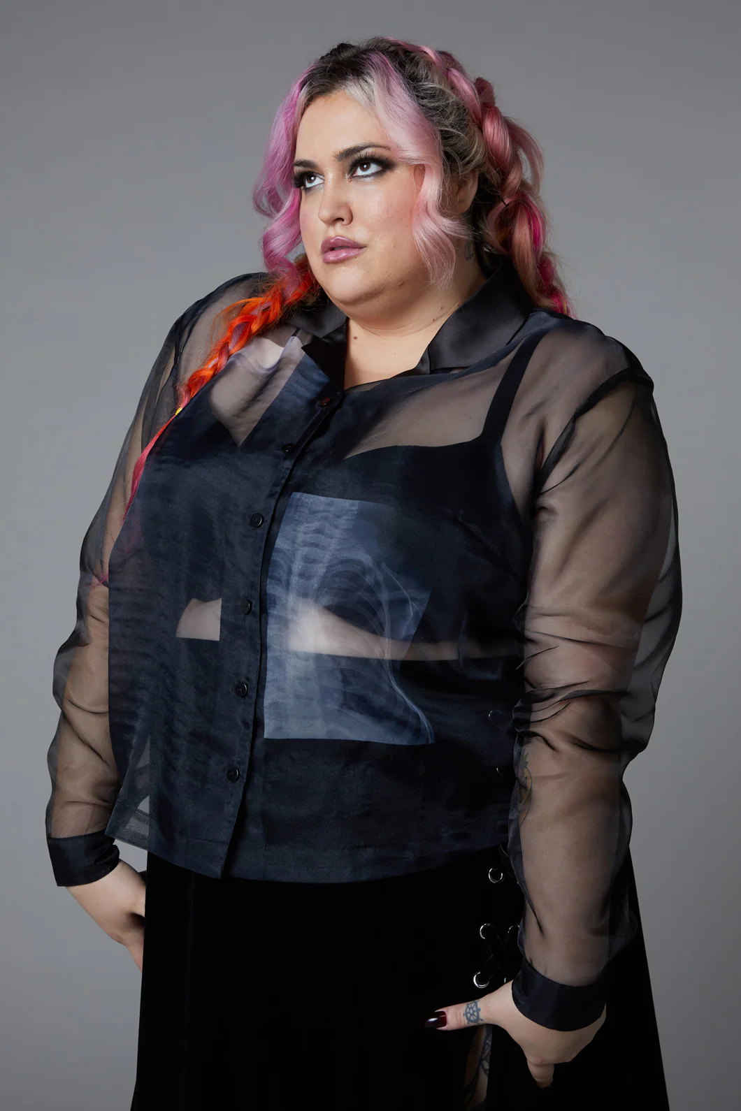 Curve X-Ray Print Blouse