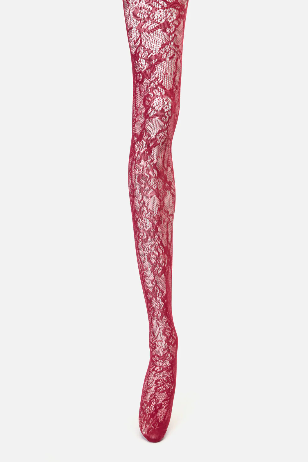Red Floral Mesh Tights
