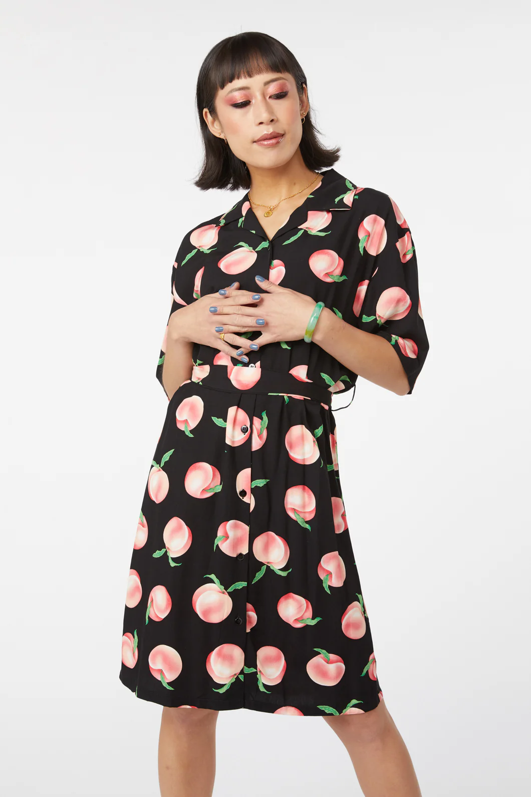 Peachy Viscose Shirt Dress
