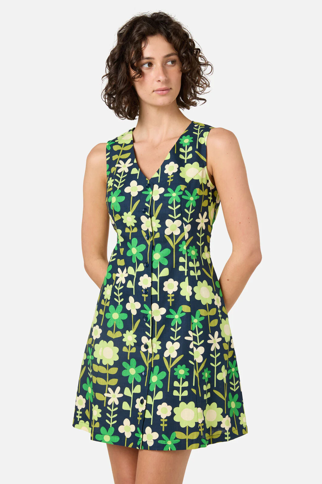 Penny 60's Button Front Dress