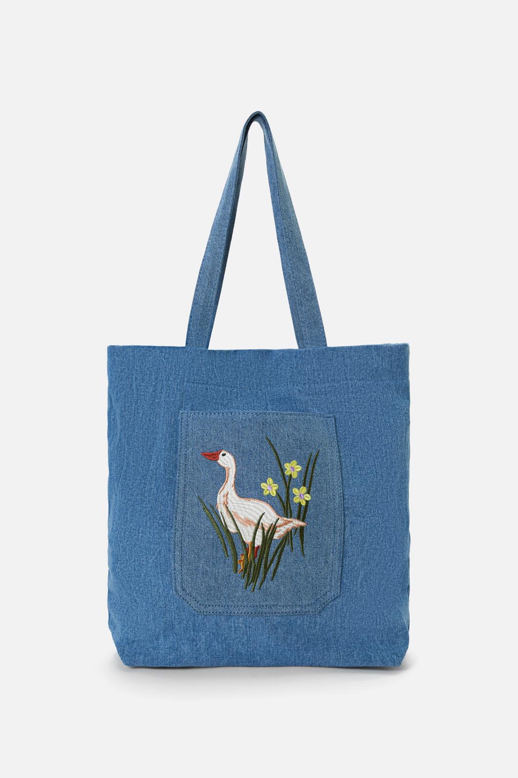 Lucy Goosey Denim Tote