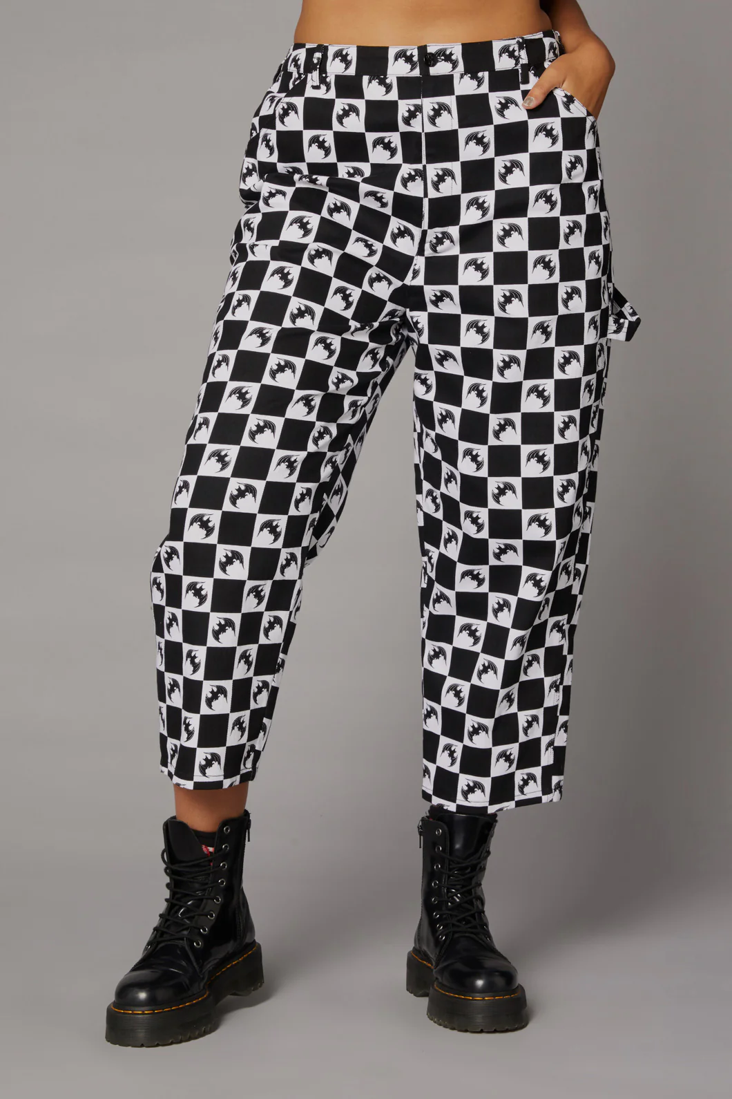 Bat Check Print Goth Pant