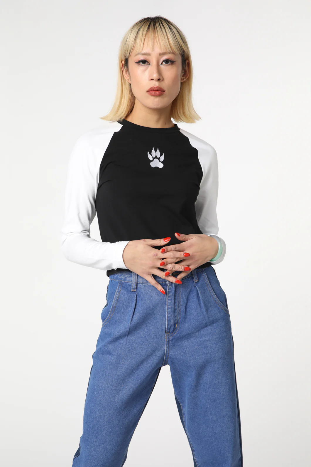 Paw Embroidered Top