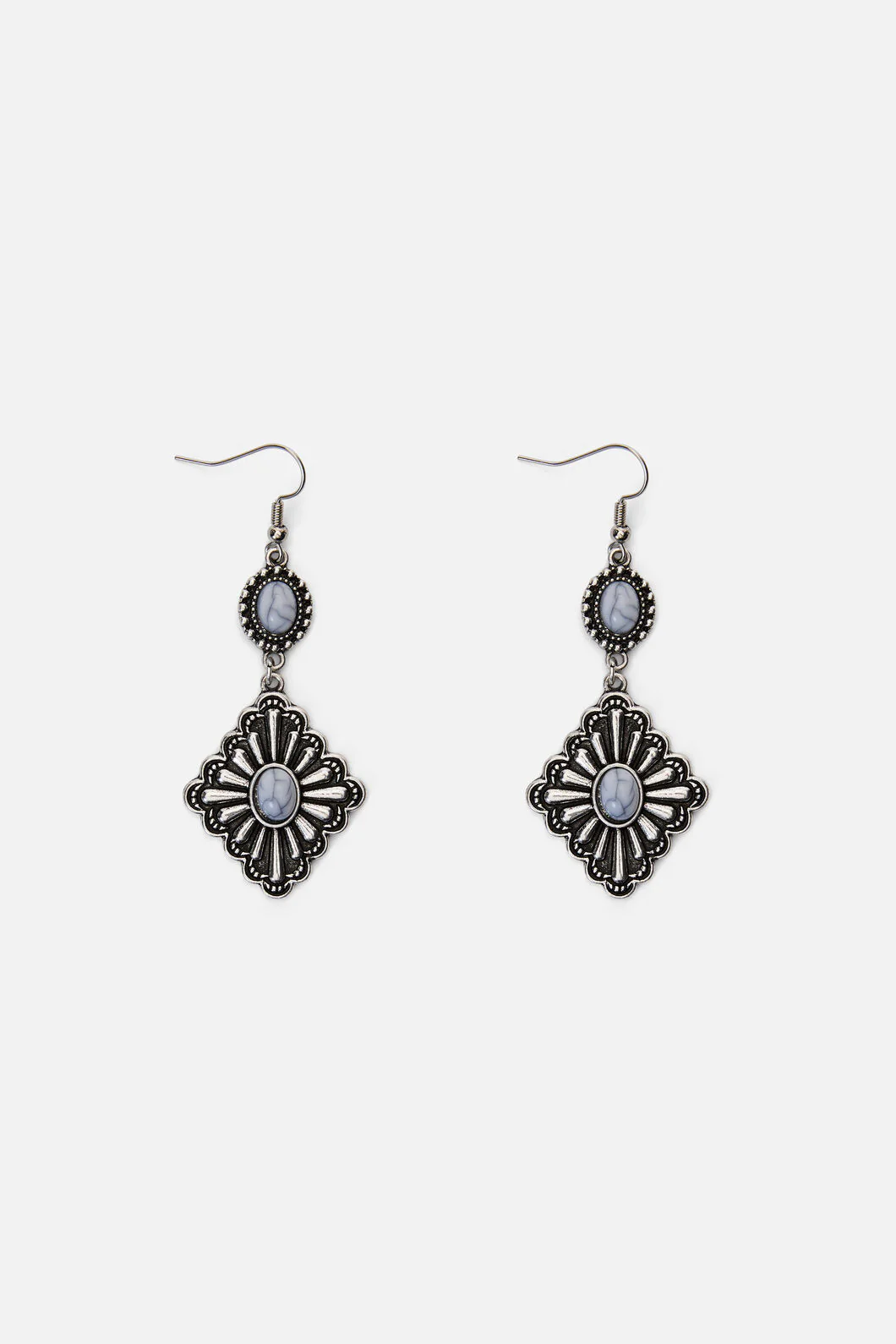 Silver Drop Detail Earrings