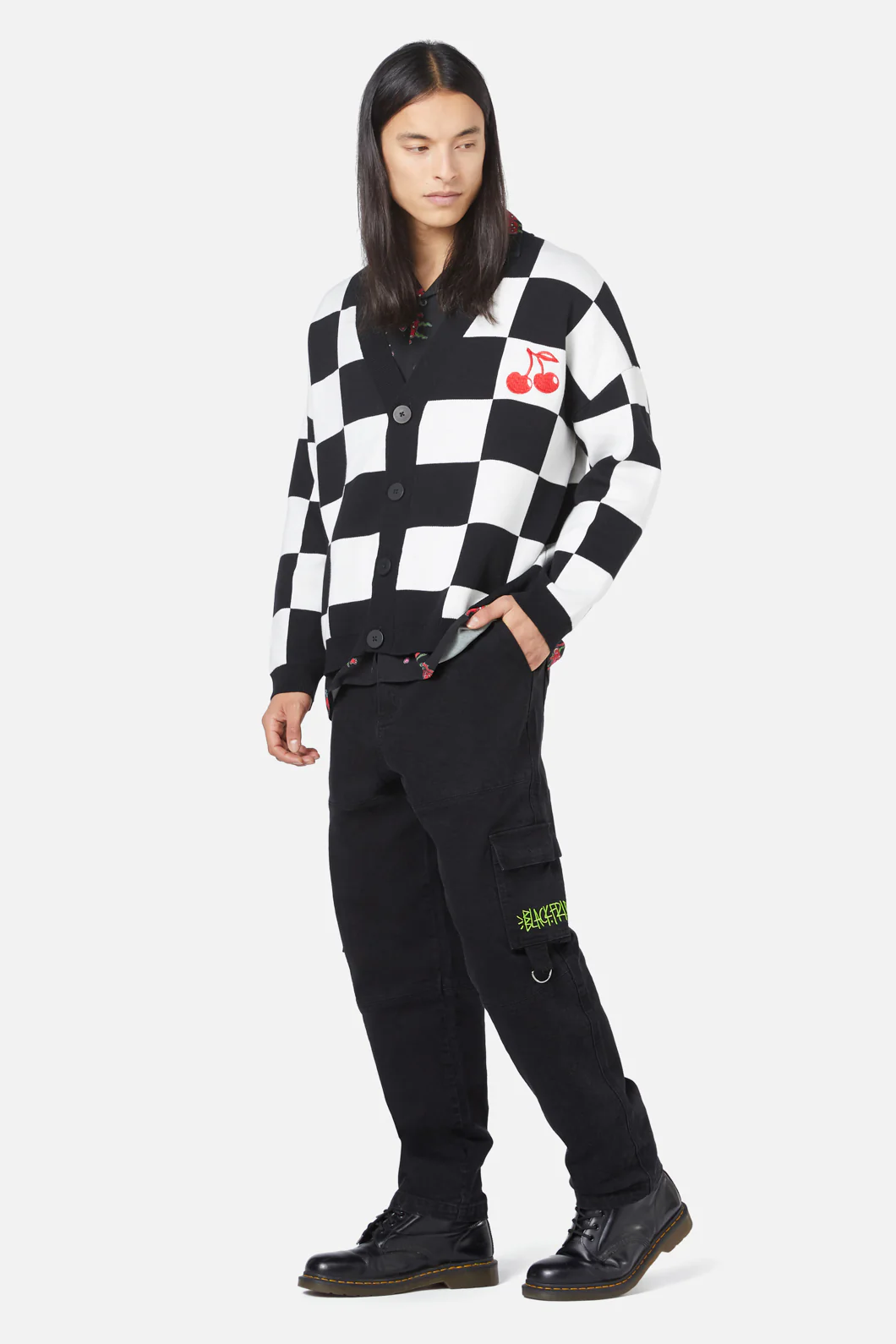 Cherry Check Cardigan