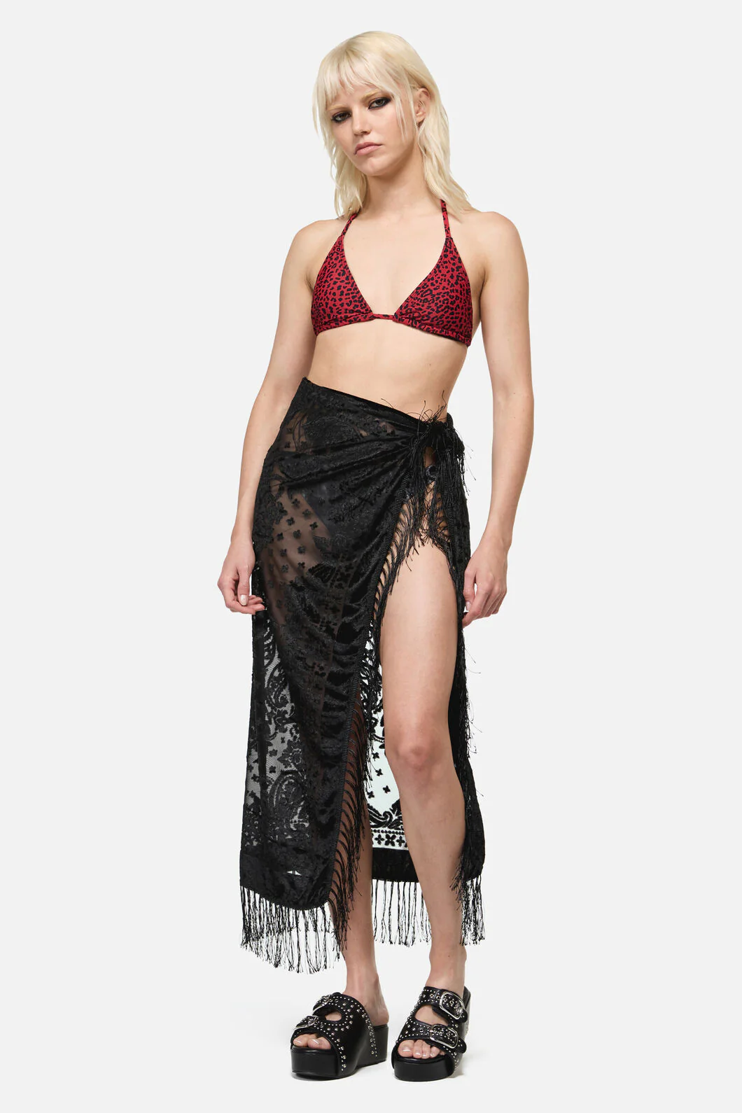 Velvet Paisley Tassel Scarf