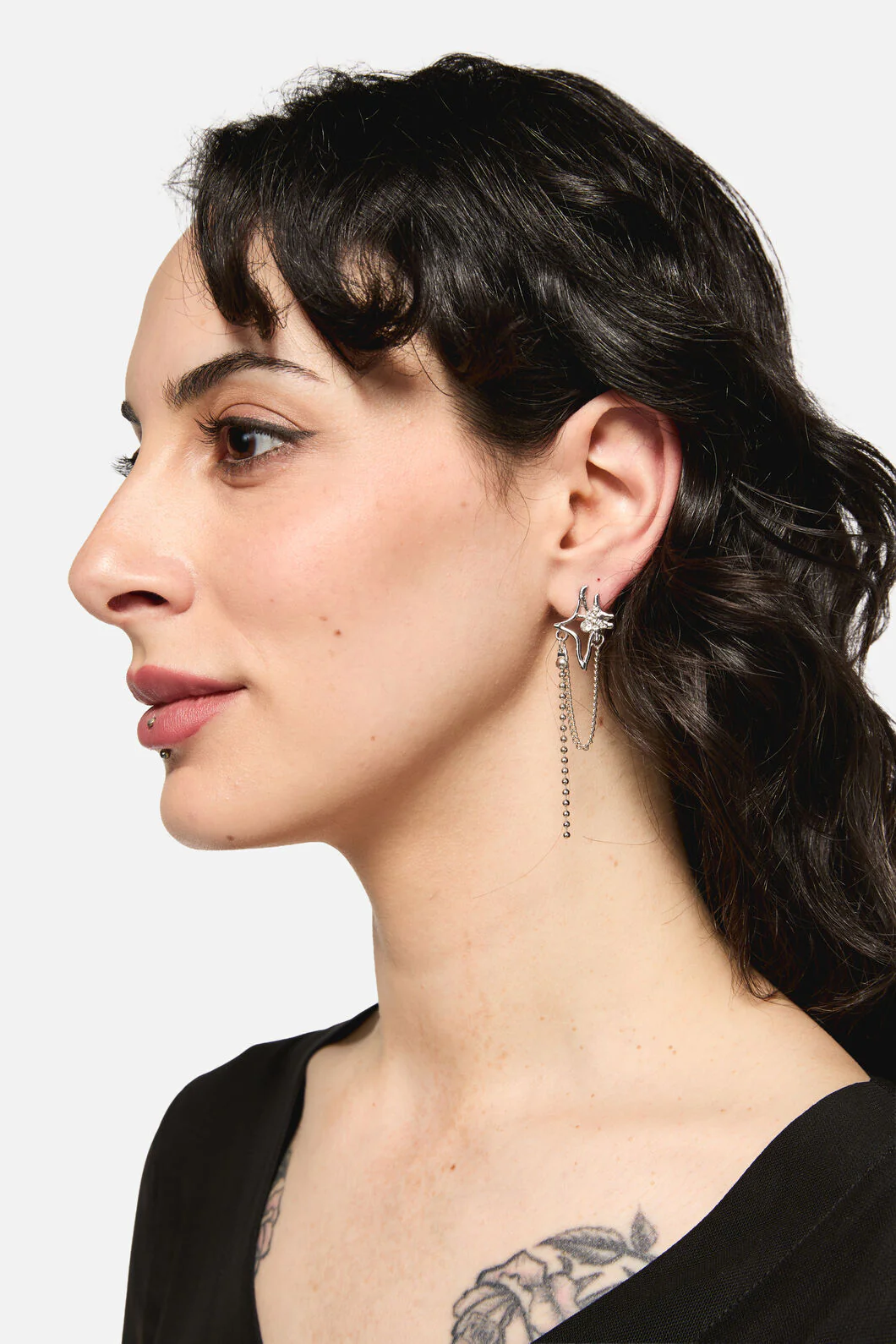 Hollow Star Drop Chain Earring