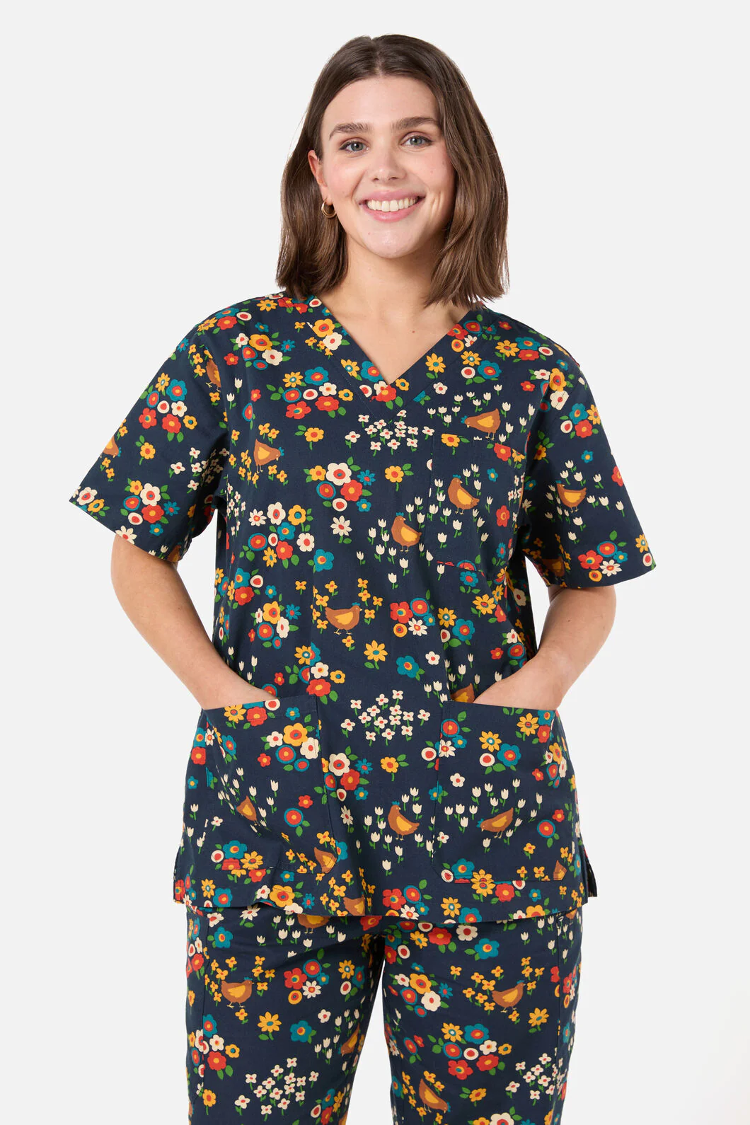 Cute Chickens Scrub Set