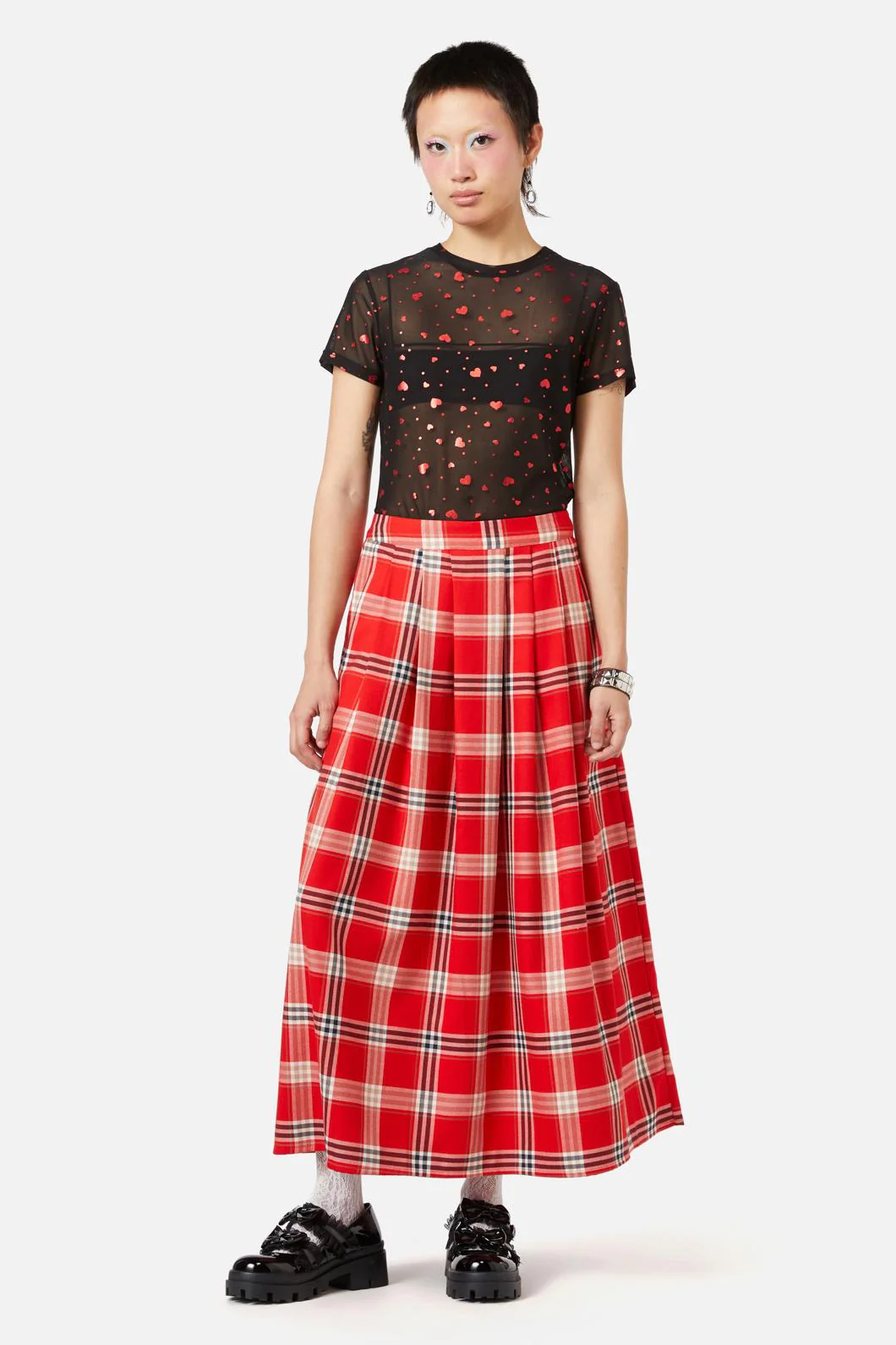 Queen Of Cats Tartan Skirt