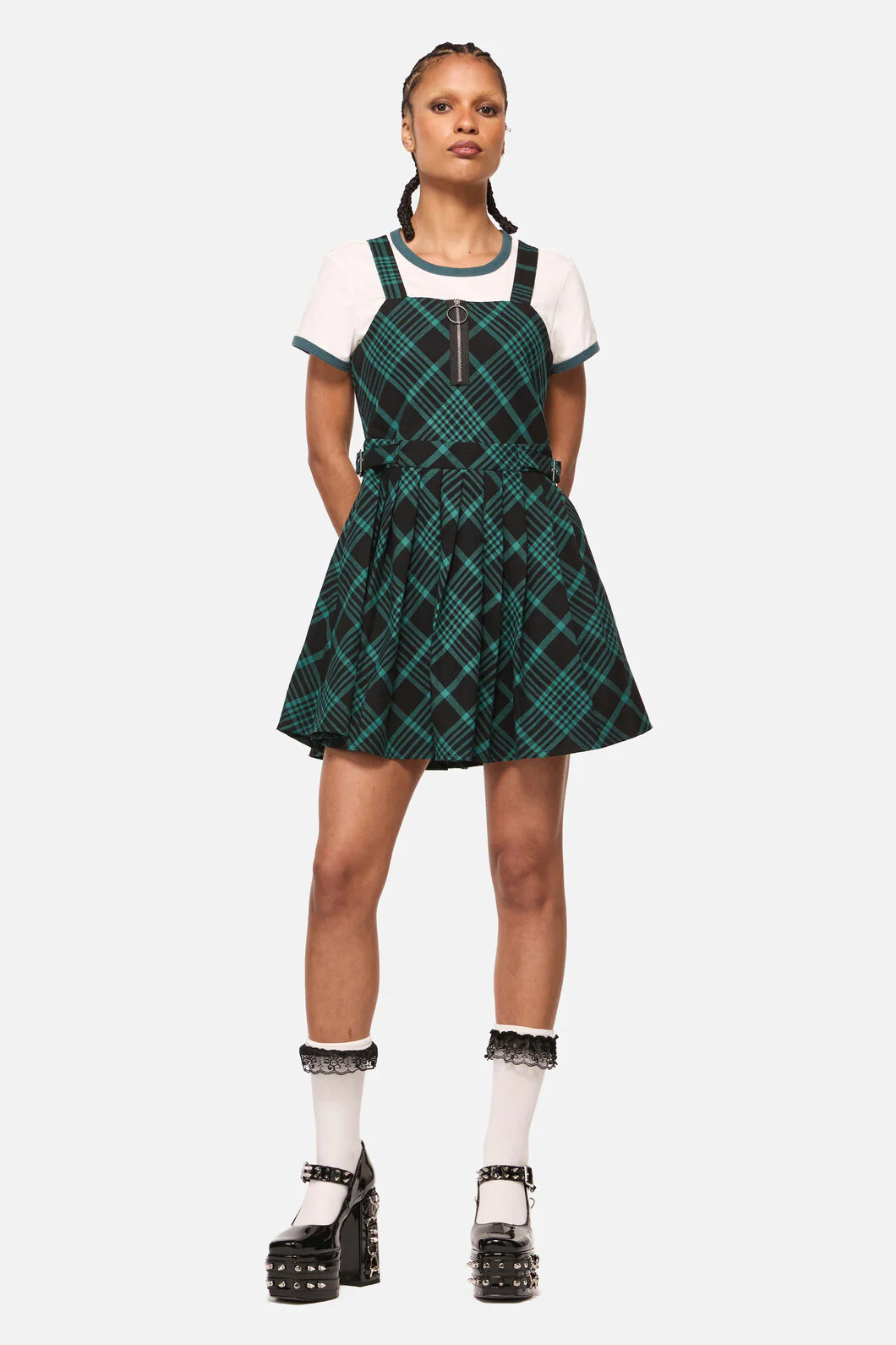 Conjuring Goth Tartan Pinafore