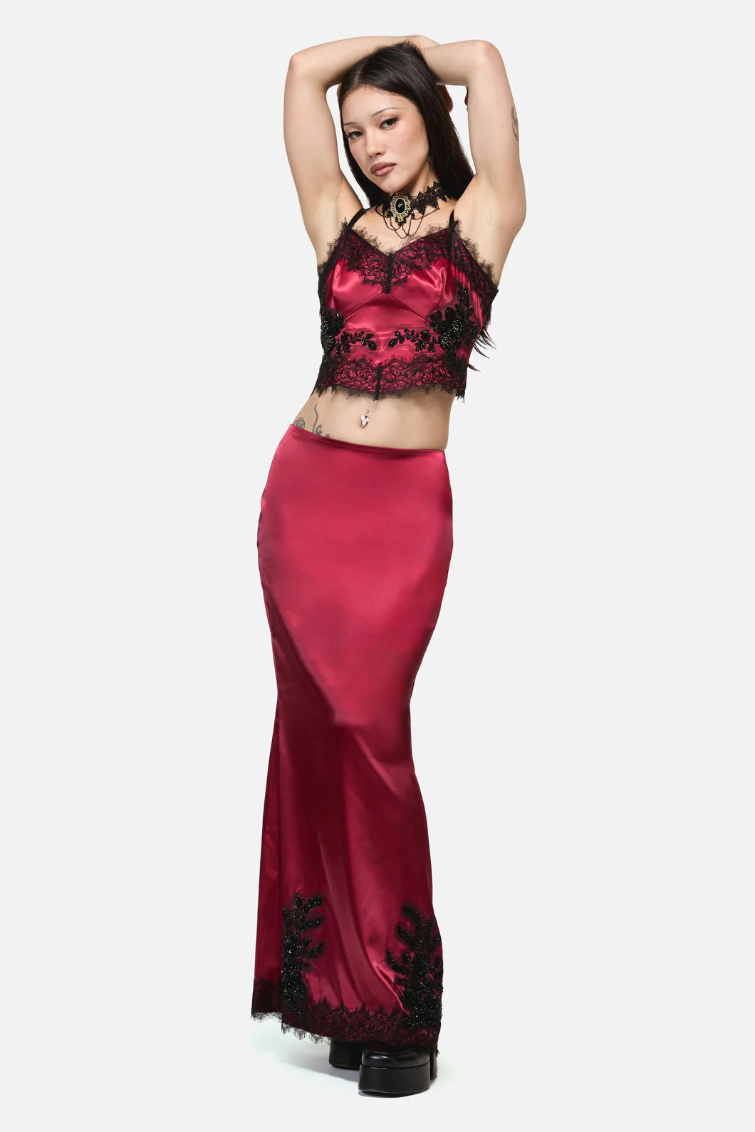 Rosalie Formal Lace Trim Skirt