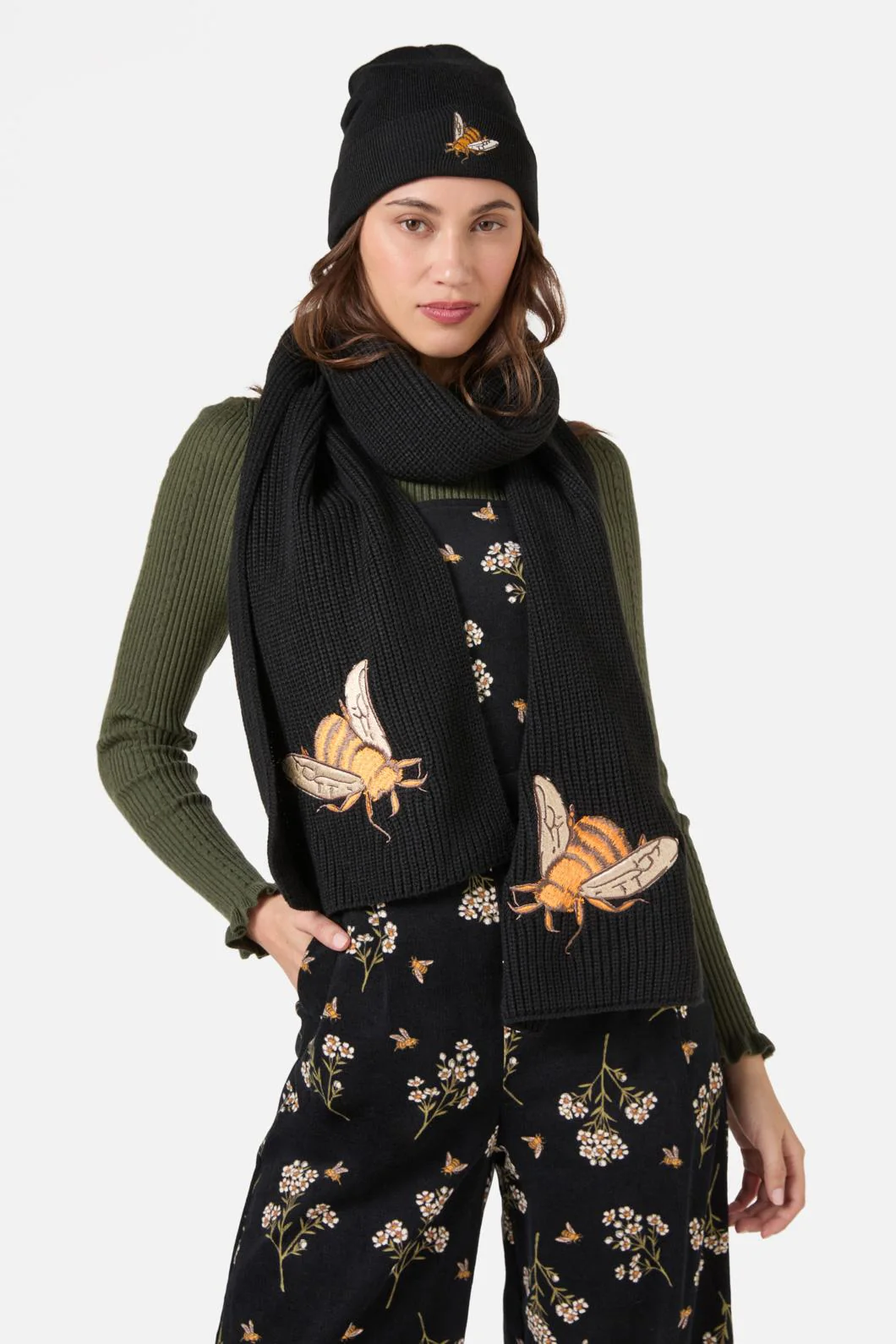 Bee Embroidered Beanie