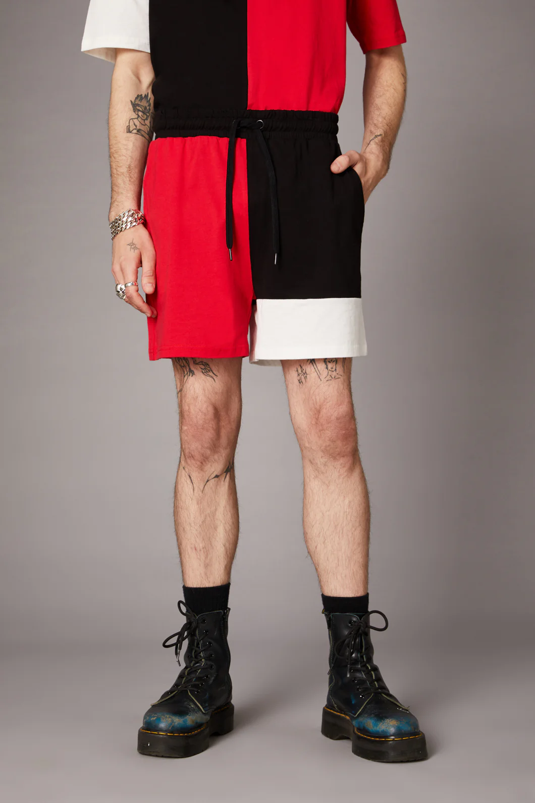 Colourblock Grunge Short