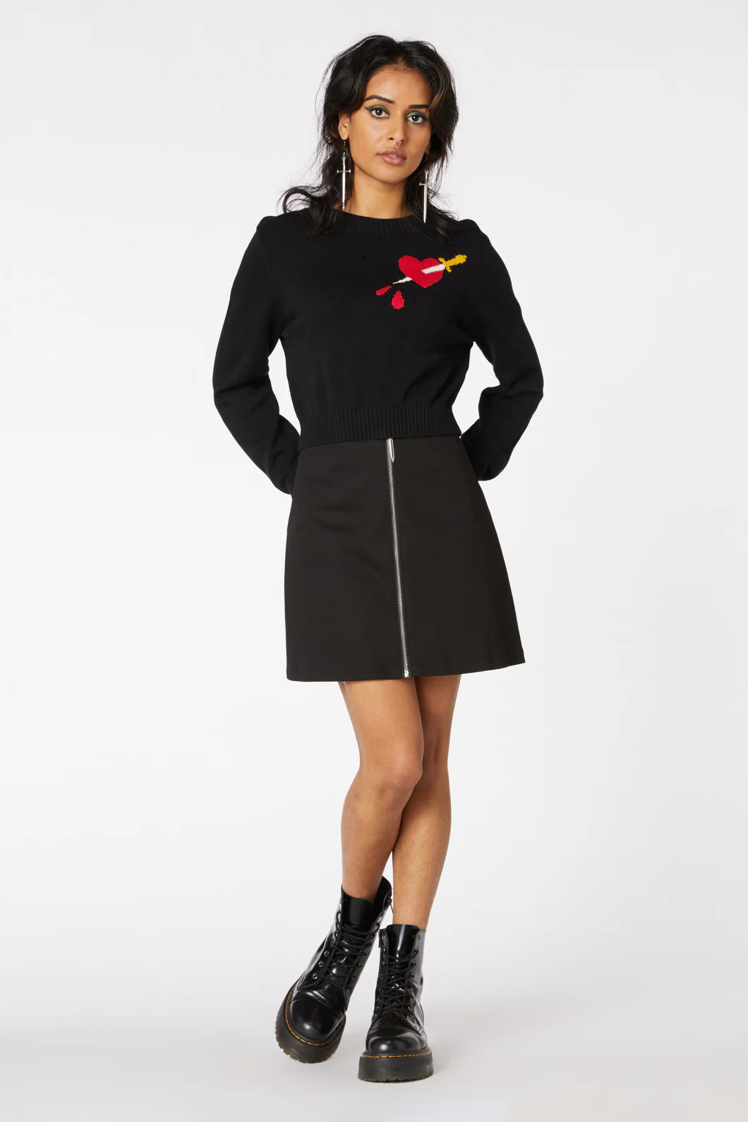 Bleeding Heart Crop Knit