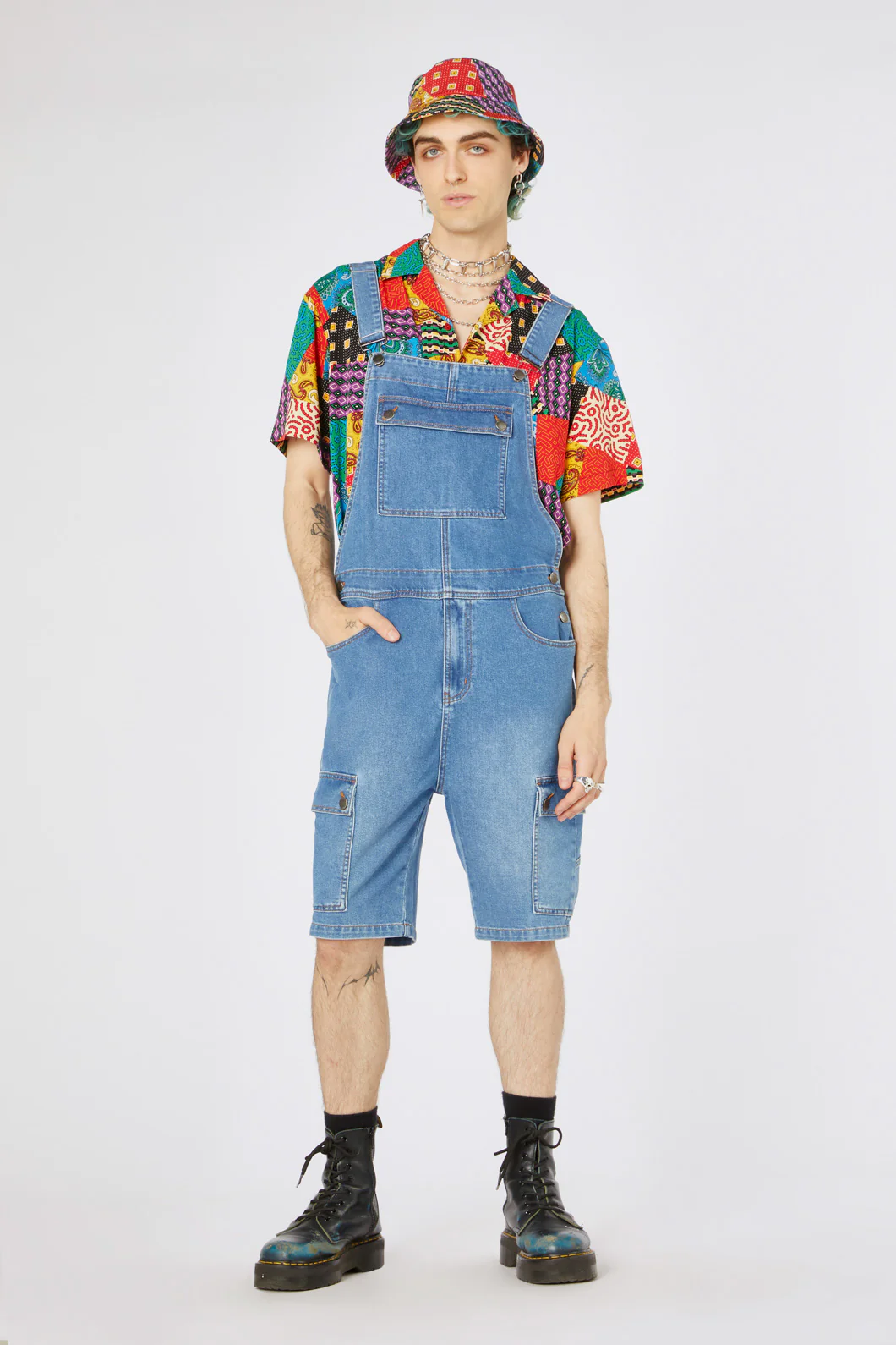 Aggro Denim Short Overall