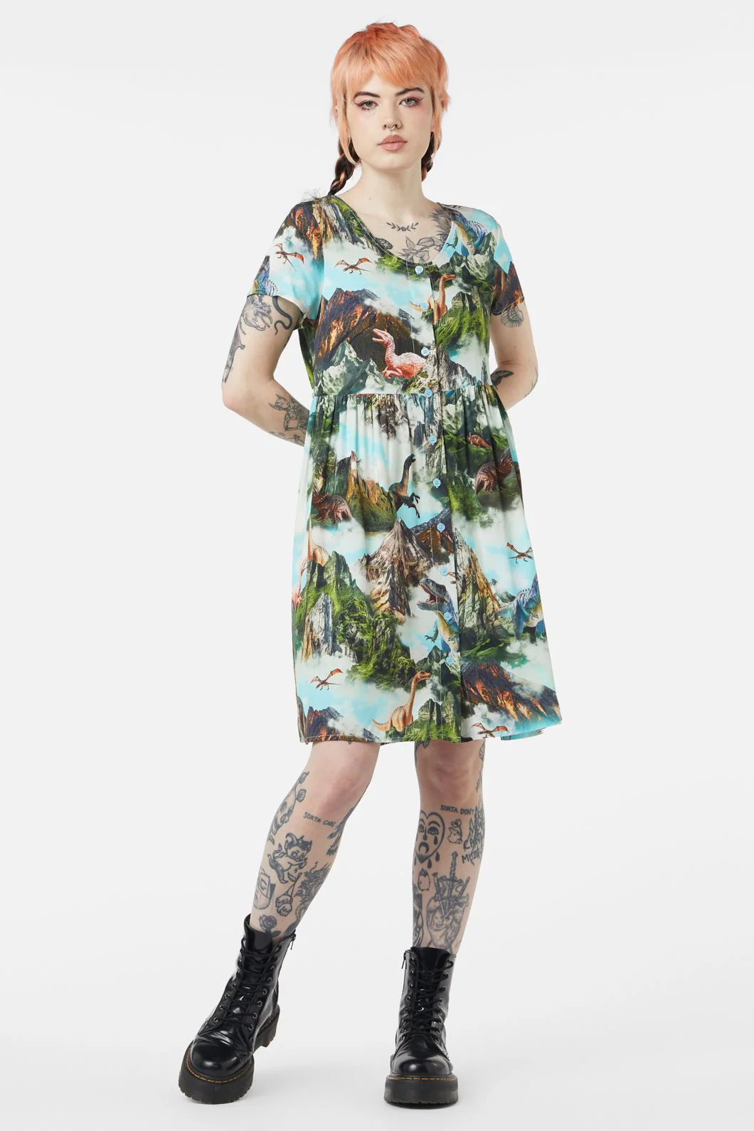 Triassic Scene Printed Dress