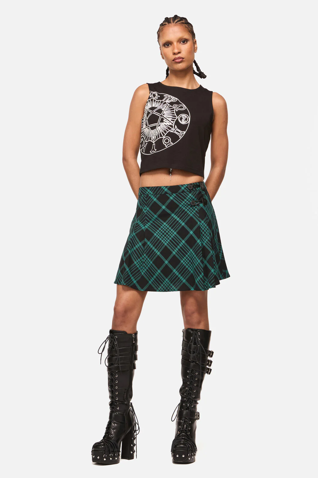 Conjuring Tartan Goth Skirt