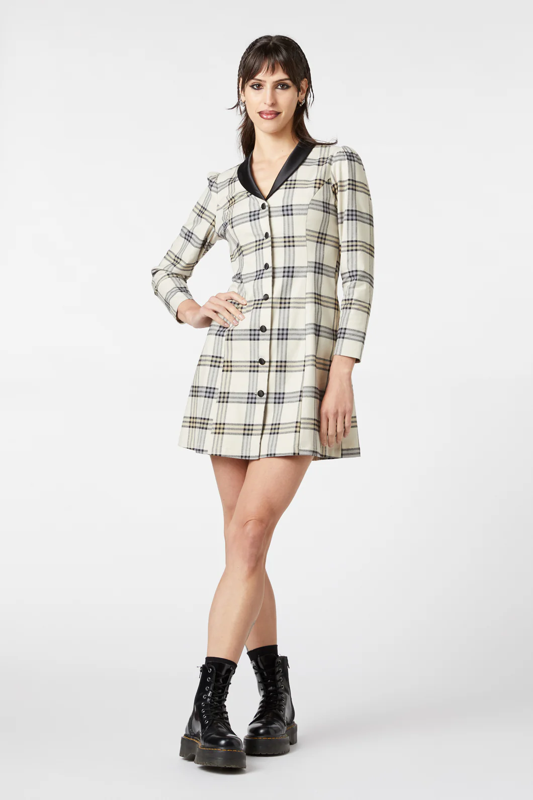 Crescent Tartan Long Sleeve Dress