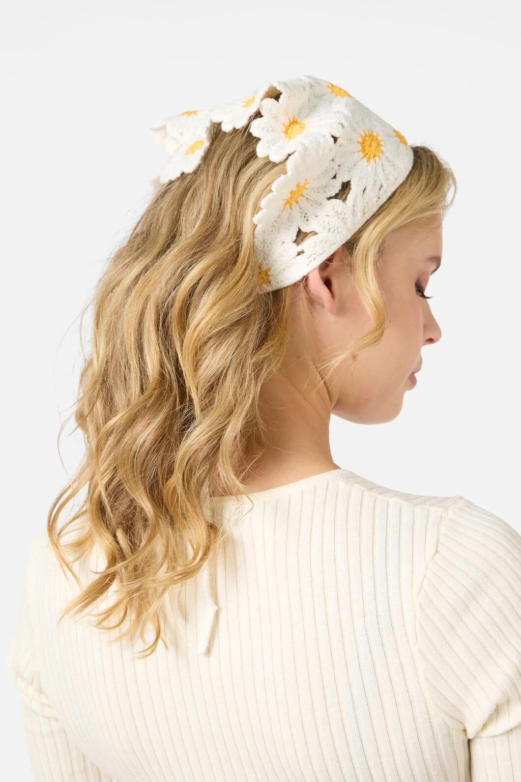 Daisy Crochet Head Scarf