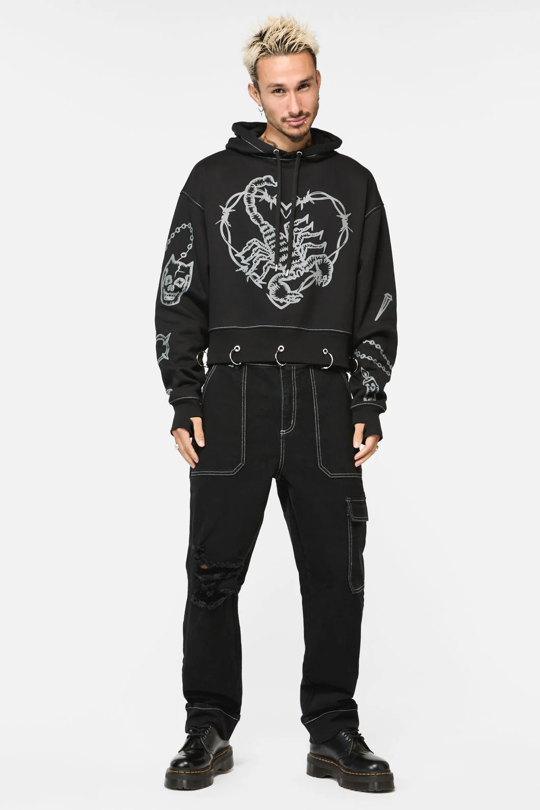 Scorpion Gothic Crop Hoodie
