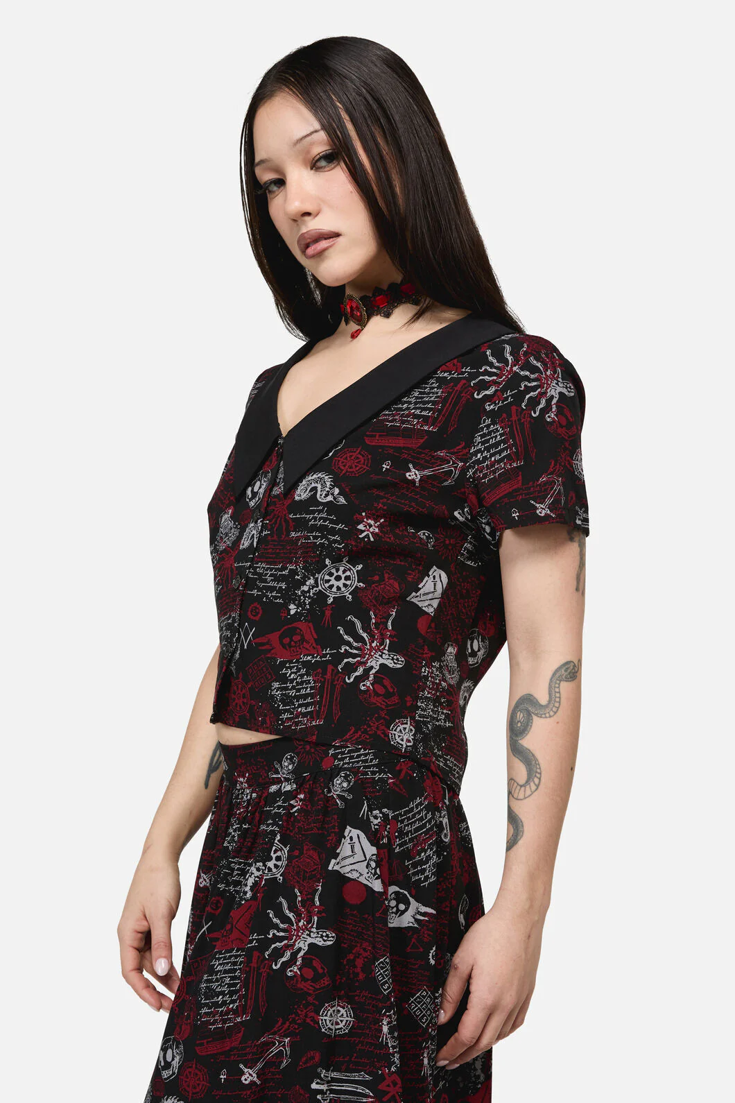 Pirate Punk Print Blouse