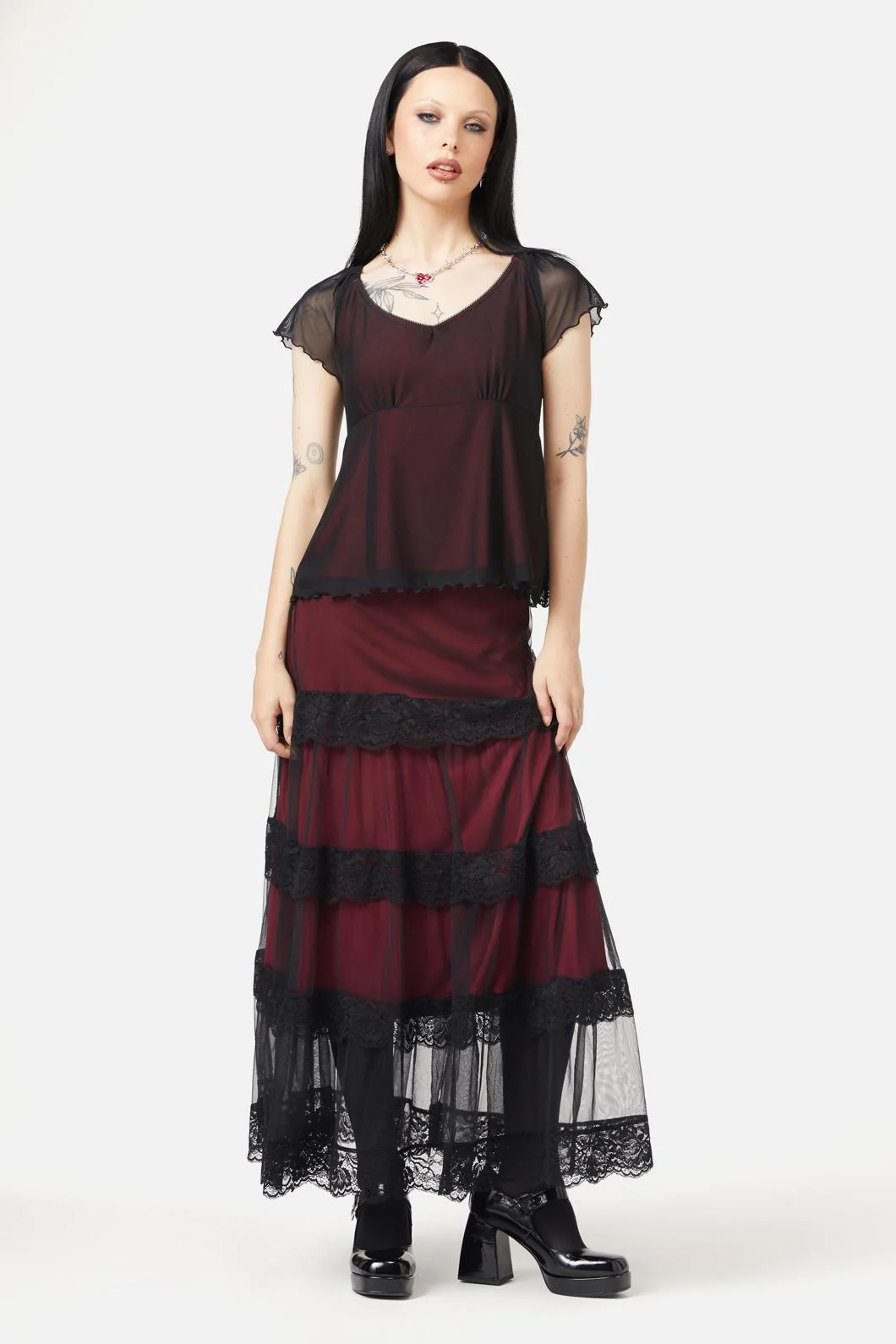 Lock Picker Mesh Lace Skirt