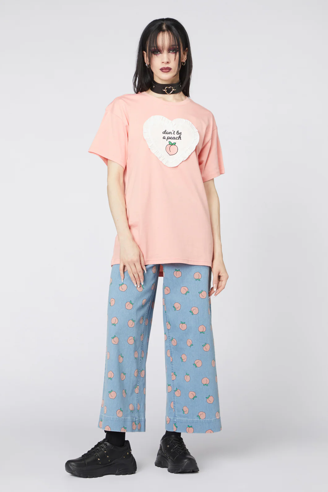 Peach Applique Cotton Tee
