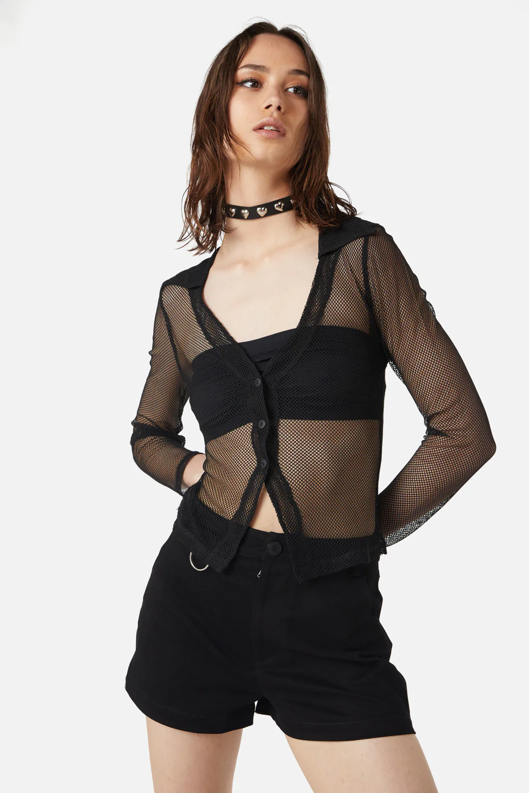 Industrial Hybrid Mesh Blouse