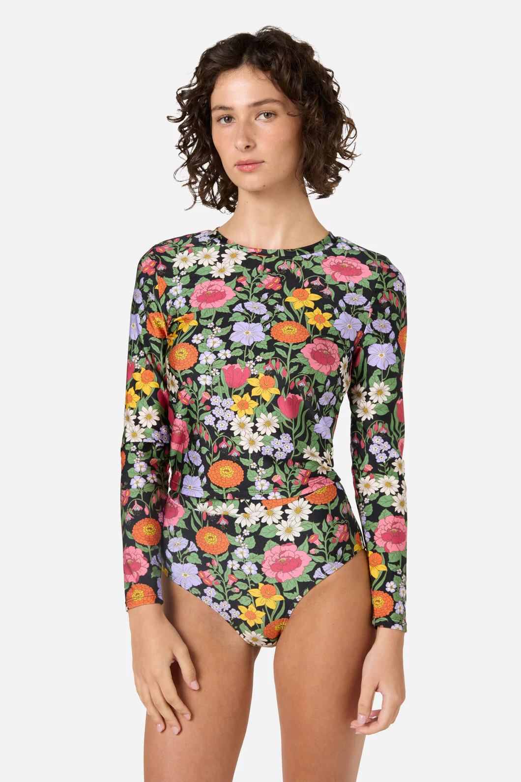 Floral Field Rashie Swim Top