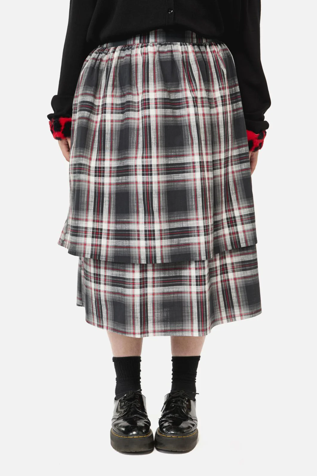 Curve Moggy Tartan Layered Skirt
