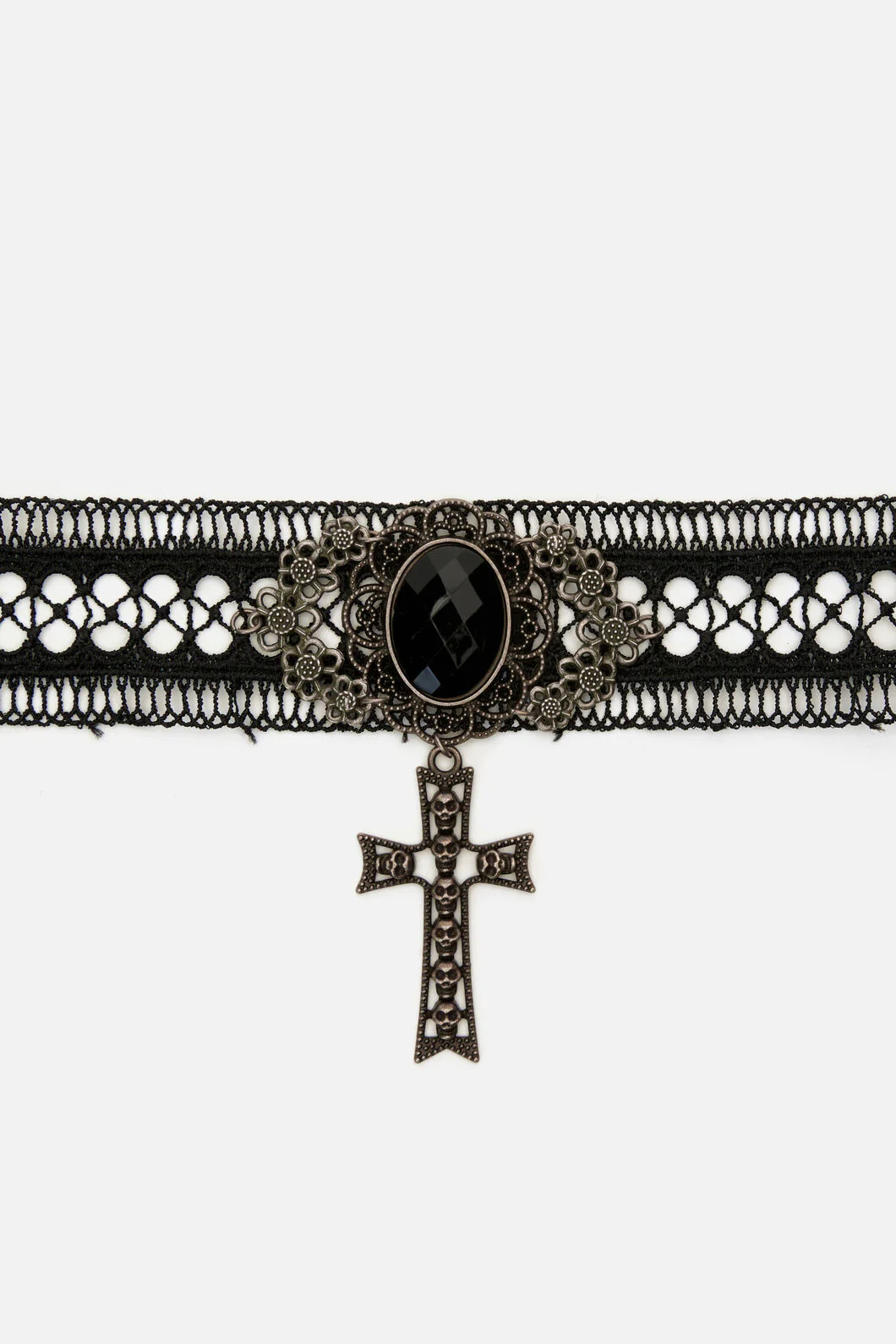 Cross Skull Lace Choker