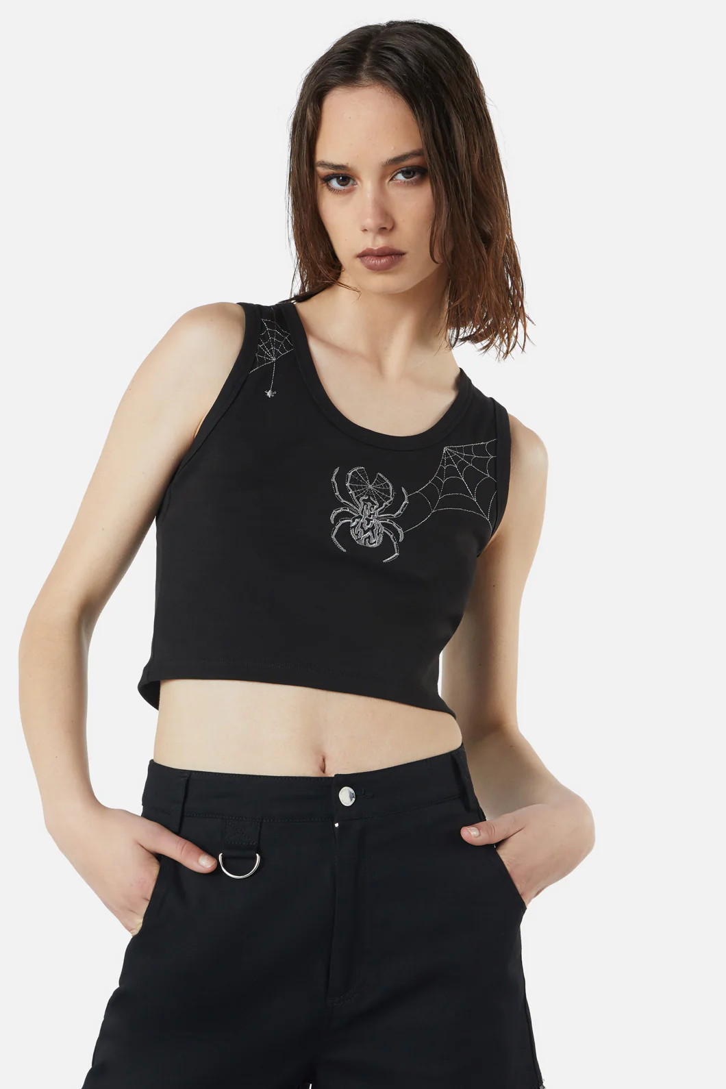 Cobweb Embroidered Tank
