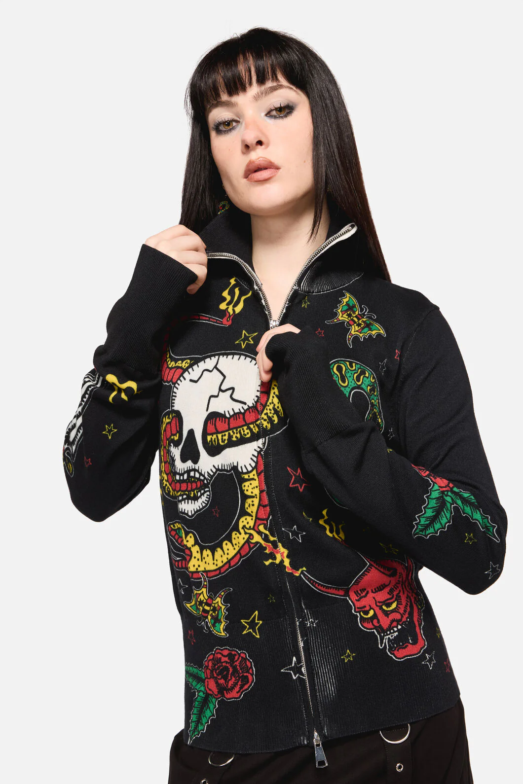 Lawless Grunge Zip Cardigan